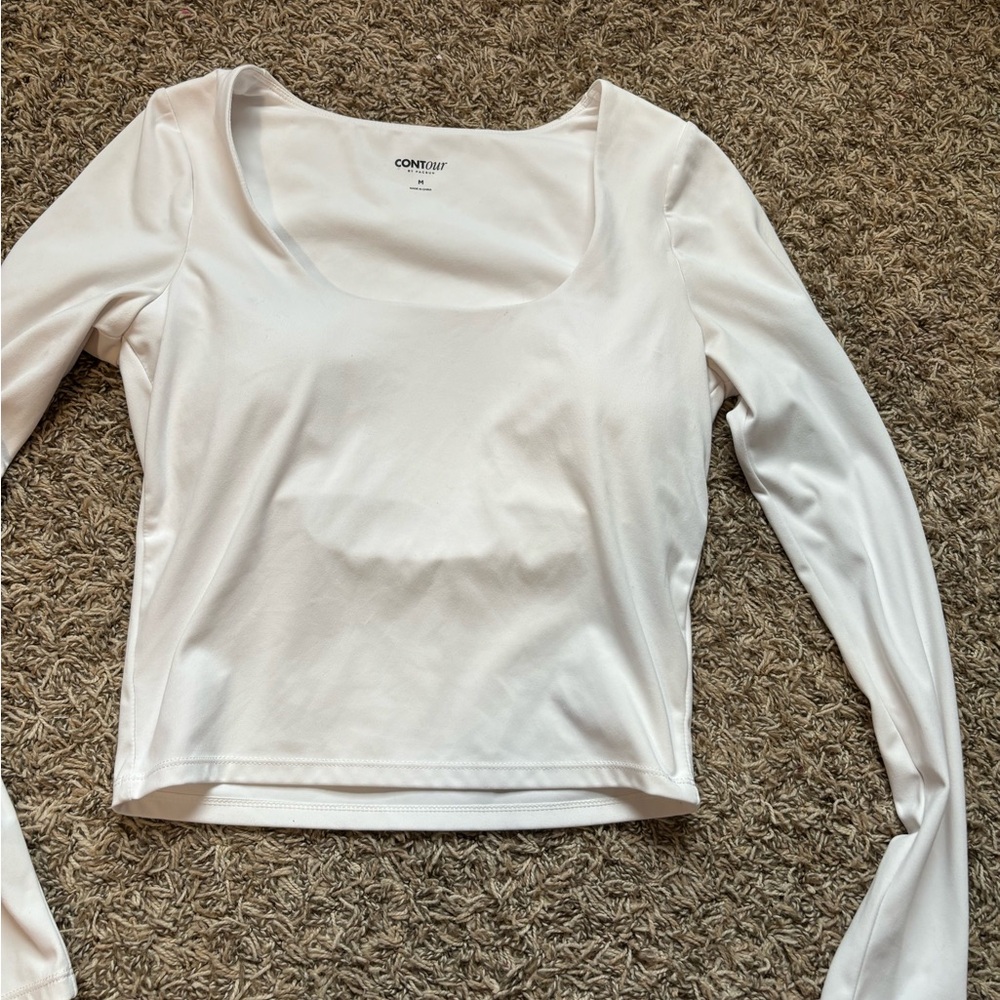 Context White Fitted Long Sleeve Blouse